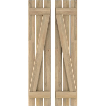 Americraft 3-Board (2 Batten) Wood Spaced Board-n-Batten Shutters W/ Z-Bar, ARW102SB311X63UNH